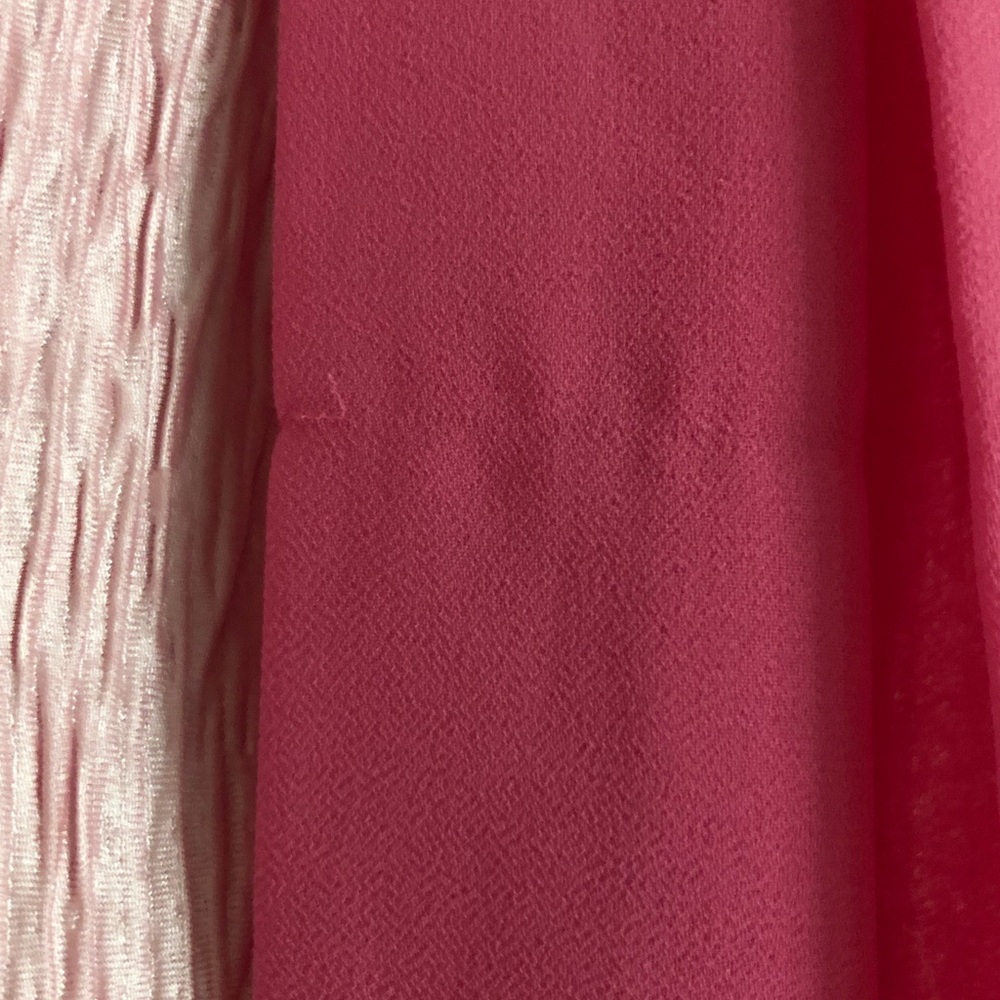 Voy elegant contrast Pink Bow Tie coquette office fabulous bubble sleeve S READ - Picture 10 of 11